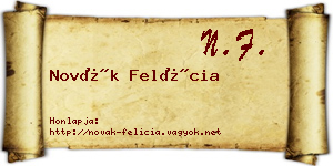 Novák Felícia névjegykártya
